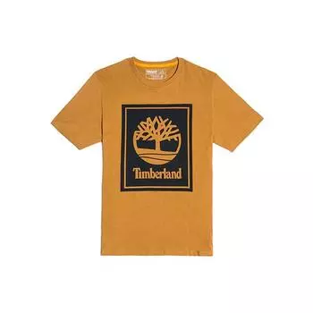 Timberland Повседневная футболка с круглым вырезом и принтом American Vintage Dopamine с коротким рукавом, футболки унисекс, рыжевато-желтые A2AJ1-P57 S