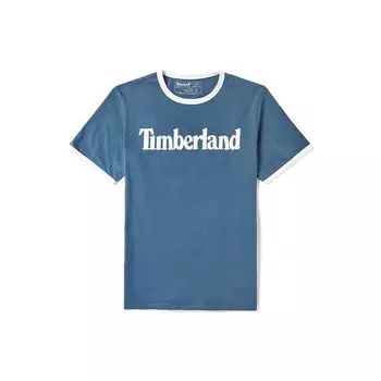 Timberland Повседневная футболка с круглым вырезом и коротким рукавом с принтом для мужчин, синие топы A2B86288 S