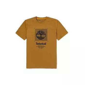 Timberland Повседневная футболка с круглым вырезом и логотипом дерева, мужские футболки, пшеничный цвет A2D62-P47 S