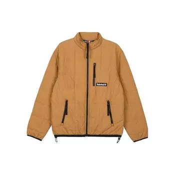 Timberland Повседневная хлопковая куртка с воротником-стойкой на молнии с логотипом и длинными рукавами, унисекс, коричневые A26ZF-P47 M