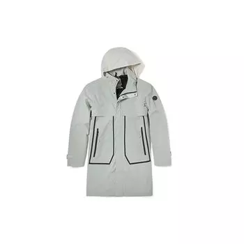 Timberland Повседневная мужская куртка средней длины с капюшоном, цвет белый-песочный A24KT-BH7 XS