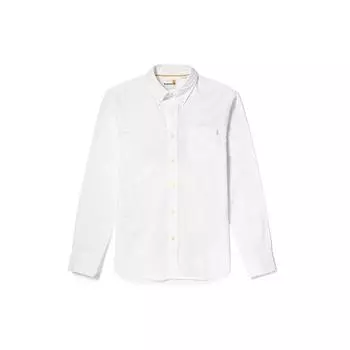 Timberland Повседневная рубашка Oxford Solid Color с длинным рукавом Мужские рубашки белого цвета A2ES5-A94 S