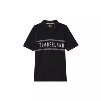 Timberland Повседневная рубашка поло с коротким рукавом и принтом в полоску, мужские топы, черного цвета A43K2-001 XL