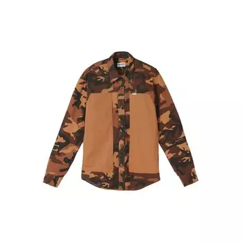 Timberland Повседневная рубашка с длинным рукавом и заостренным воротником для активного отдыха, мужская рубашка с камуфляжным принтом, желто-камуфляжная A2F37-AN6 XS