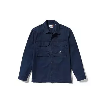 Timberland Повседневная Свободная Рубашка-Куртка Мужская Рубашка Темно-Сапфирово-Синяя A42K5-433 L