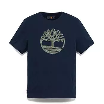 Timberland Printed Logo Outdoor Casual Breathable Short Sleeve T-Shirt Men Tops Deep-Sapphire-Blue A6B4G-433 XS