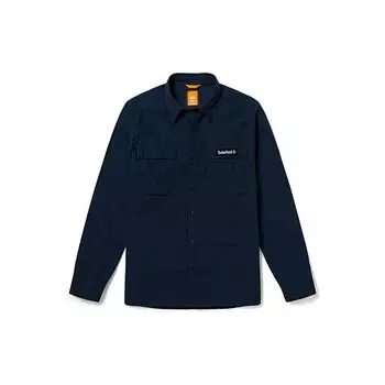Timberland Простая рубашка с буквенным принтом для работы, модная повседневная рубашка с длинным рукавом, мужские рубашки темно-сапфирово-синего цвета A22AZ-433 XL