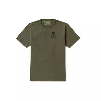 Timberland Round Neck Casual Sports Letter Print Short Sleeve T-Shirt Men Tops Green A2534-A58 XS