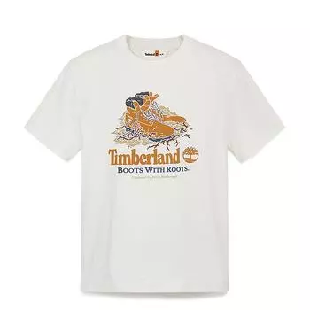 Timberland Round Neck Short Sleeve Outdoor Breathable T-Shirt Men Tops Vintage-White A6A6FCM9 L