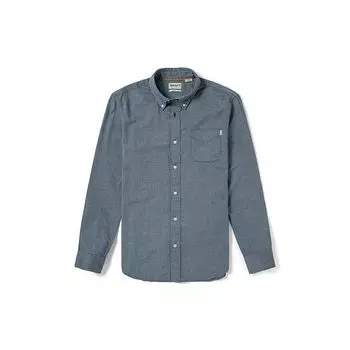 Timberland Рубашка мужская повседневная Oxford Breathable Single-Breasted Solid Color Long Sleeve Shirt Deep-Sapphire-Blue A2ES5-B68 XXL