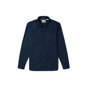 Timberland Рубашка повседневная деловая однотонная дышащая облегающая с длинным рукавом Мужские рубашки темно-сапфирово-синего цвета A62XH-433 S