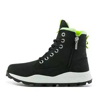 Timberland Серия Brooklyn Верхний слой из коровьей кожи Теплые Увеличенные короткие уличные ботинки Мужские ботинки Черные A2HV7 42