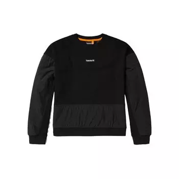 Timberland Solid Color Casual Loose Fleece Pullover Sweatshirt Women tops Black A5X3H-001 S