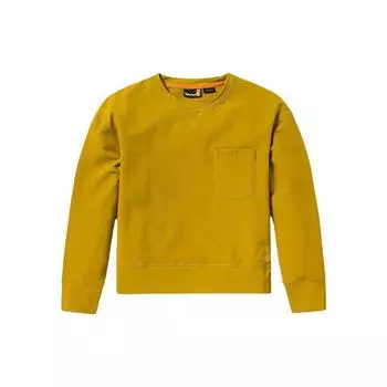 Timberland Solid Color Casual Loose Water-Resistant Fleece Crewneck Sweatshirt Women sweatshirt Golden-Palm A5X29-CY1 S