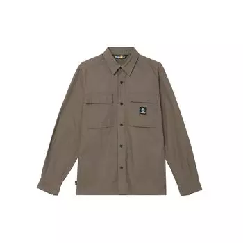 Timberland Solid Color Casual Multi-Pocket Button-Up Long Sleeve Shirt Unisex shirts Khaki A683K-BK0 XL