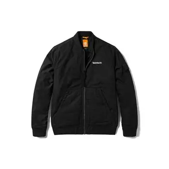 Timberland Solid Color Outdoor Casual Water-Resistant Lightweight Flight Cotton Jacket Men jackets Black A6Q2D-001 S