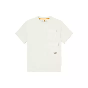 Timberland Solid Color Outdoor Pocket Casual Sports Loose Breathable Short Sleeve T-Shirt Men T-Shirts Vintage-White A291G-CM9 M