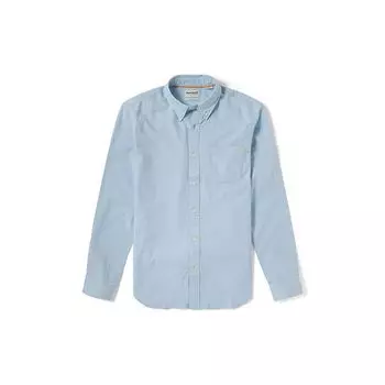 Timberland Solid Color Outdoor Work Casual Comfortable Breathable Soft Long Sleeve Shirt Men shirts Sky-Blue A2ES5B02 XXL