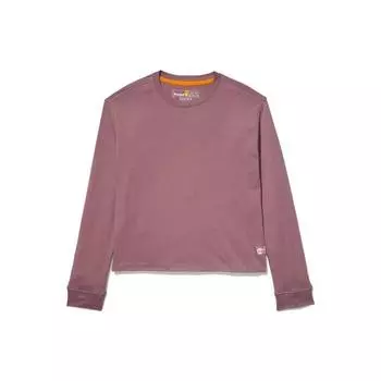 Timberland Solid Color Round Neck Long Sleeve T-Shirt Women tops Pink A41P2-CL4 M