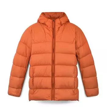 Timberland Solid Color Simple Warm Windproof Water-Resistant Hooded Long Sleeve Down Jacket Men outerwear Brown A5M6P888 M