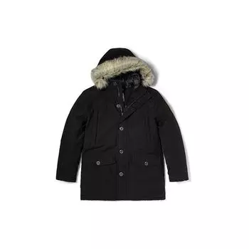 Timberland средней длины теплая хлопковая куртка с капюшоном и меховой подкладкой мужская верхняя одежда черного цвета A2ETY-001 XS