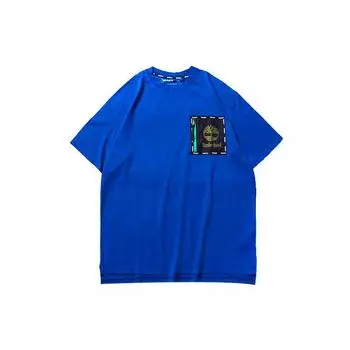 Timberland SS20 Модная футболка с коротким рукавом и карманом на молнии с принтом, мужские топы синего цвета A22SN454 M
