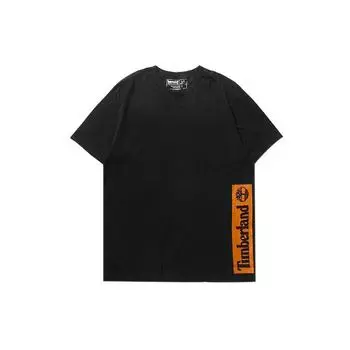 Timberland SS20 Персонализированная вертикальная футболка с коротким рукавом и принтом в виде блоков, мужские топы, черные A22REP56 XS