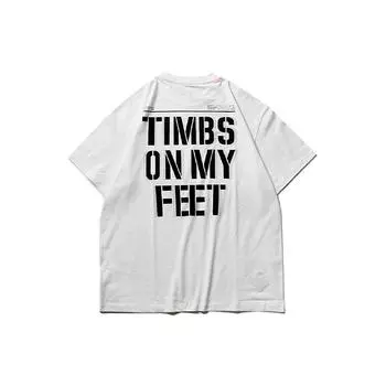 Timberland SS20 Слоган Принт Короткий рукав Футболка Мужская Топы Белый A28NN100 XL