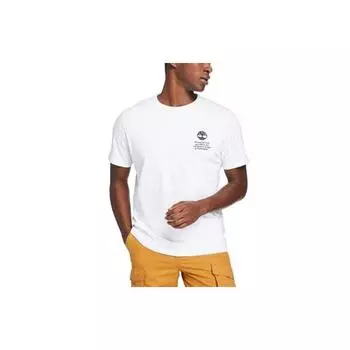 Timberland SS21 Повседневная спортивная футболка с круглым вырезом из хлопка с коротким рукавом для мужчин, белые A2534-100 XXL