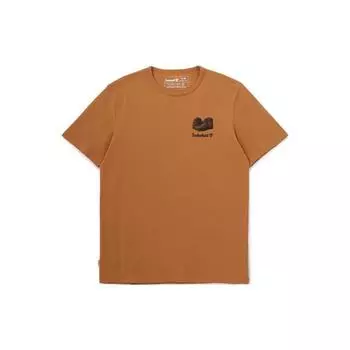 Timberland Ss22 Logo Round Neck Cotton Short Sleeve T-Shirt Men Tops Brown A61PH-P47 M