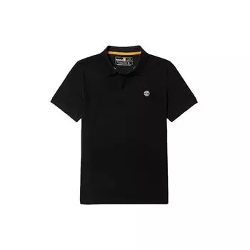 Timberland SS22 Outdoor Casual Solid Color Short Sleeve Polo Shirt Men tops Black A62T5-001 XS
