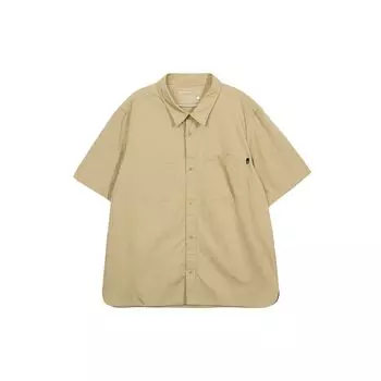 Timberland SS24 Повседневная дышащая удобная однотонная рубашка с заостренным воротником и коротким рукавом Мужские рубашки цвета хаки A42GU-DH4 XL