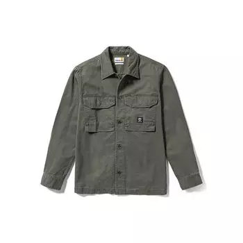 Timberland SS24 Повседневная свободная удобная рубашка в стиле куртки с длинным рукавом Мужские рубашки армейско-зеленого цвета A42K5-A58 XL