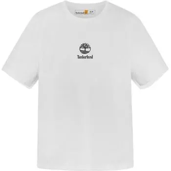 Timberland SS25 Мода Универсальная Уличная Повседневная Дышащая Футболка с Коротким Рукавом Унисекс Топы Белый A43C5-100 XS