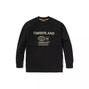 Timberland Свободная повседневная толстовка с капюшоном с принтом букв, унисекс, черная A6QG5-001 XXL