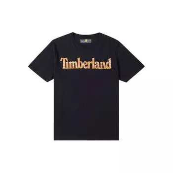 Timberland Свободный крой с круглым вырезом, повседневная футболка с коротким рукавом, мужские топы, черный цвет A2Q72001 XS