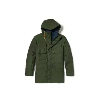 Timberland Теплая утепленная многокарманная однотонная геометрическая куртка с капюшоном, длинная, мужская верхняя одежда, зеленая A22UH-U31 XXL