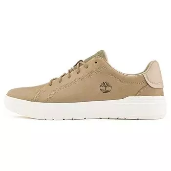 Timberland Ткань Синтетическая кожа Круглый носок Шнуровка Прочные низкие повседневные туфли Мужские кроссовки Серо-коричневые A5TY5W 44