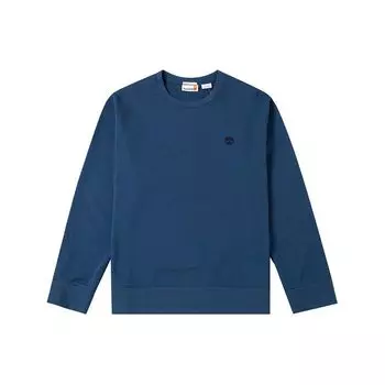 Timberland Толстовка мужская с круглым вырезом с логотипом и повседневным свободным узором, темно-синяя A276N-288 S