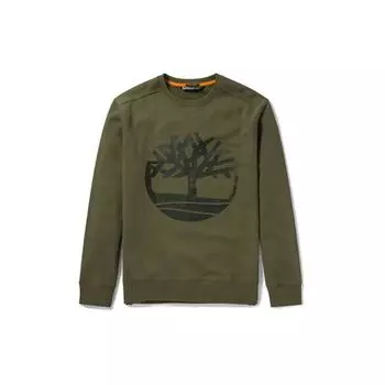 Timberland Толстовка с круглым вырезом и логотипом дерева, мужская толстовка, армейско-зеленая A2BJ8-Z28 L
