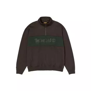 Timberland Толстовка-свитшот с вышитым логотипом и полумолнией серии FW23, унисекс, темно-коричневая, A6217-243 XL