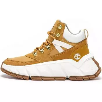 Timberland Turbo Fabric Leather Sports Hiking Slip Non-Slip Durable Waterproof High Top Casual Shoes Women sketches Wheat A5N4T231 38