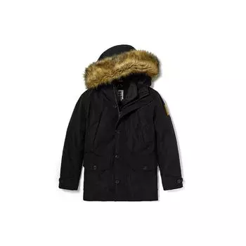 Timberland Уличная теплая флисовая куртка «три в одном» со съемным меховым воротником и логотипом, мужские куртки черного цвета A22VQ-001 M