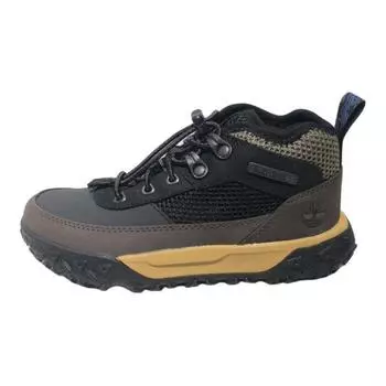 Timberland Urban Outdoor Comfortable Versatile Slip-Resistant Durable High-Top Outdoor Shoes Kids Shoes Black Brown A6C41-EJC 30.5