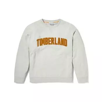 Timberland Вельветовая толстовка с круглым вырезом и вышитым логотипом, женская толстовка, цвет белый-песочный A23KM-BH7 XXXL