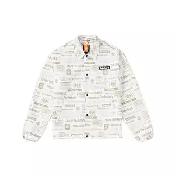 Timberland Ветровка с буквенным узором и полным принтом, мужская куртка, белая A6B6X-CM9 L