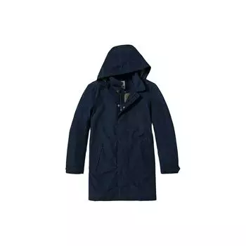 Timberland Ветровка средней длины с капюшоном, однотонная, на молнии, мужская верхняя одежда, темно-сапфирово-синий цвет A1OLF433 XS