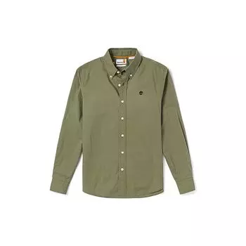 Timberland Вышитый логотип Повседневная дышащая рубашка Slim Fit с длинным рукавом Мужские рубашки Cassel-Green A2ERT-590 M