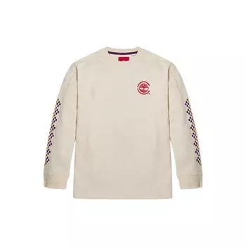 Timberland X CLOT Collaboration Повседневная спортивная футболка с вышитым геометрическим узором и длинным рукавом унисекс-топы белого цвета A63MD-V04 XXL