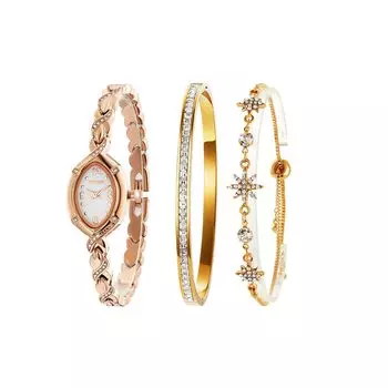 TIME100 Браслет Женские Часы Японский Гражданский Механизм Двойной Тон 30M Водонепроницаемые Часы Подарочный Набор Подарок Браслет Повседневный Вид Изящная Упаковка